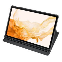 Samsung Galaxy Tab S10 Plus Kılıf Termik Kalem Bölmeli Dönebilen Standlı Kılıf Pembe