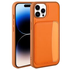 iPhone 14 Pro Max Uyumlu Kartlıklı Süni Deri X-Kart Cüzdan Silikon Kapak