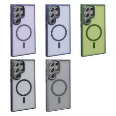 Samsung Galaxy S23 Ultra Kılıf Magsafe Şarj Özellikli Mat Arka Yüzey Sio Kapak