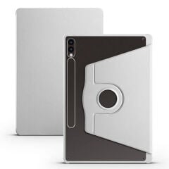 Samsung Galaxy Tab S10 Plus Kılıf Termik Kalem Bölmeli Dönebilen Standlı Kılıf Gri