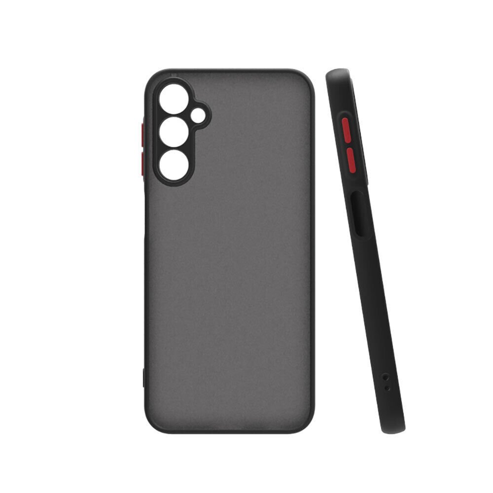 Samsung Galaxy S24 FE Kılıf Mat Kamera Korumalı Renkli Tuşlu Sert Silikon Hux Kapak Siyah