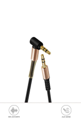 Altın Uçlu Araç Müzik Ses Kablosu Stereo Aux Akordiyon Kablo 3.5mm