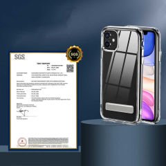 iPhone 12 Kılıf Standlı Şeffaf Silikon L-Stand Kapak