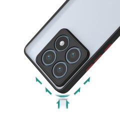 Xiaomi 14T Pro Kılıf Mat Kamera Korumalı Renkli Tuşlu Sert Silikon Hux Kapak