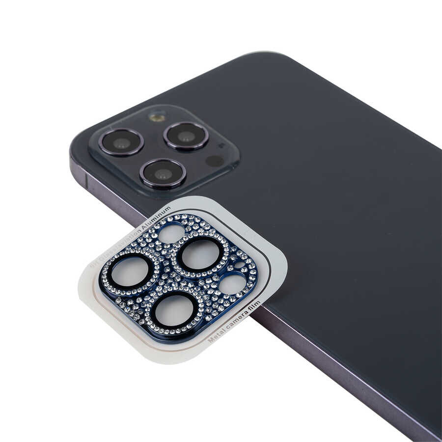 iPhone 12 Pro Max CL-08 Kamera Lens Koruyucu Mavi