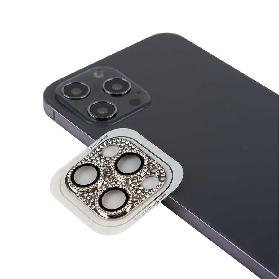 iPhone 12 Pro Max CL-08 Kamera Lens Koruyucu Gümüş