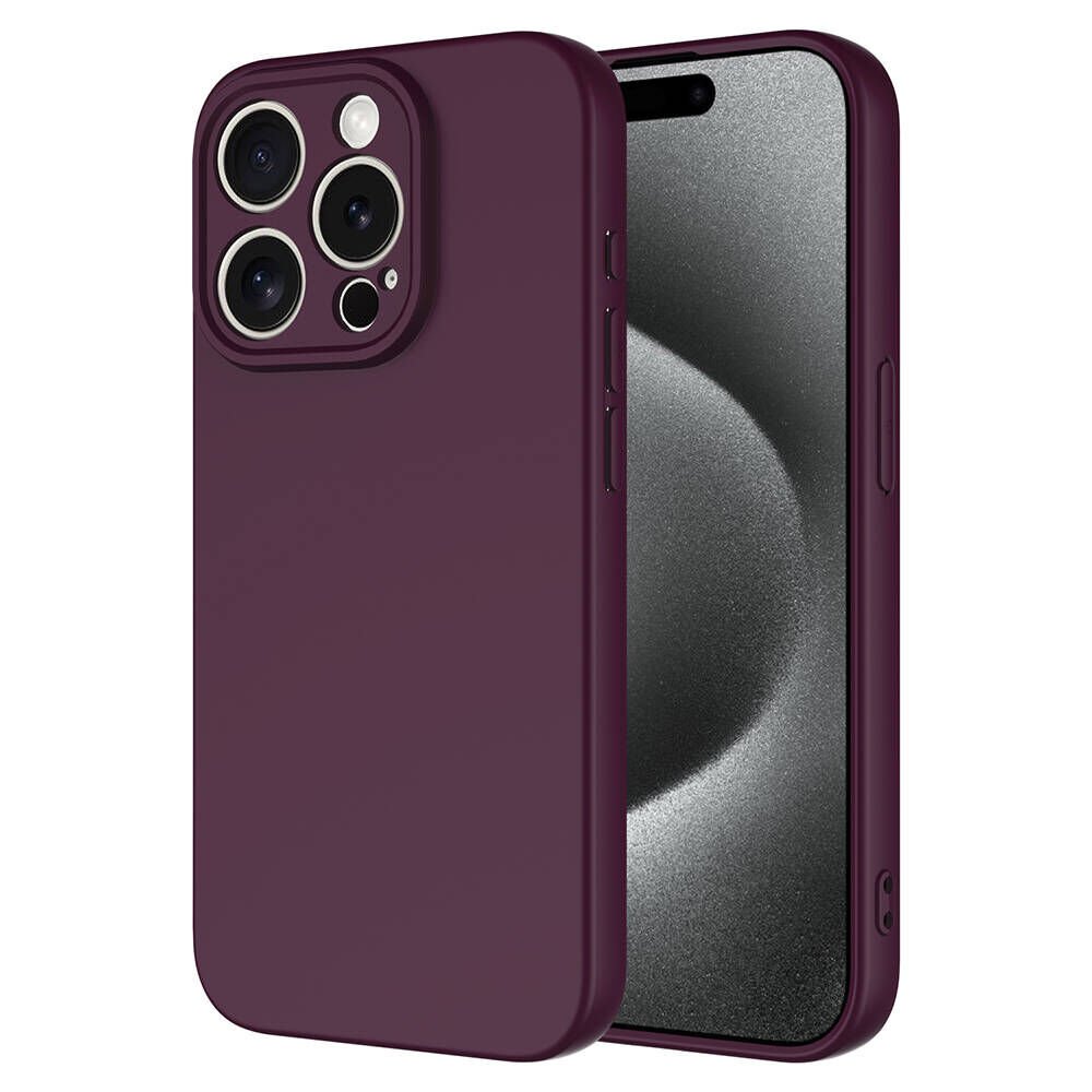 iPhone 15 Pro Kılıf Kamera Korumali Mara Lansman Kapak Koyu Mor