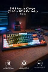 Çoklu Bağlantılı 2.4G +BT +Kablolu RGB Işıklı Q Klavye TK15