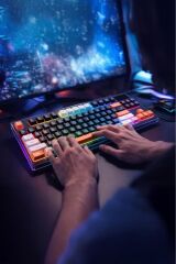 Çoklu Bağlantılı 2.4G +BT +Kablolu RGB Işıklı Q Klavye TK15