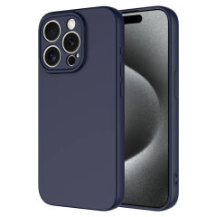 iPhone 15 Pro Kılıf Kamera Korumali Mara Lansman Kapak Lacivert