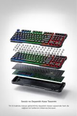 Oyuncu Klavyesi Rgb Işıklı Mekanik Ergonomik Kablolu Klavye TK13