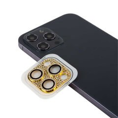 iPhone 11 Pro CL-08 Kamera Lens Koruyucu Gold