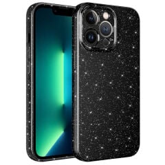 iPhone 13 Pro Max Kılıf Kamera Korumalı Simli Lüks  Koton Kapak