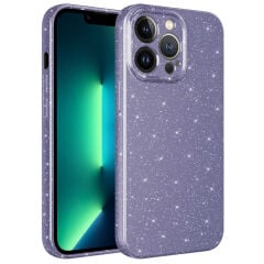 iPhone 13 Pro Max Kılıf Kamera Korumalı Simli Lüks  Koton Kapak