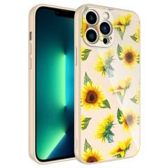 iPhone 13 Pro Kılıf Kamera Korumalı Desenli Sert Silikon Epoksi Kapak