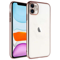 iPhone 11 Kılıf Sert PC Renkli Çerçeveli Riksos Kapak Yeşil