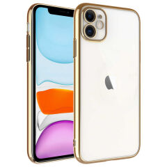 iPhone 11 Kılıf Sert PC Renkli Çerçeveli Riksos Kapak Yeşil