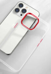 iPhone 12 Kılıf Renkli Silikon Kenarlı Krom Kapak