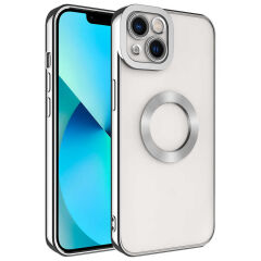 iPhone 14 Plus Kılıf Kamera Korumalı Logo Gösteren Omega Kapak