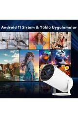 HY300 Pro Taşınabilir Android Projeksiyon En Güncel Versiyon Wifi Destekli Akıllı Sinema Projektör Ultra Hd