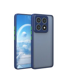 Xiaomi 14T Kılıf Mat Kamera Korumalı Renkli Tuşlu Sert Silikon Hux Kapak Lacivert