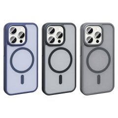 iPhone 15 Pro Max Kılıf Magsafe Şarj Özellikli Mat Arka Yüzey Sio Kapak