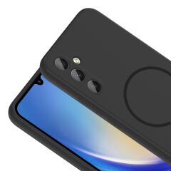 Samsung Galaxy A34 Kılıf Meta Lansman M-Safe Kamera Korumalı içi Kadife Yumuşak Renkli Süet Silikon
