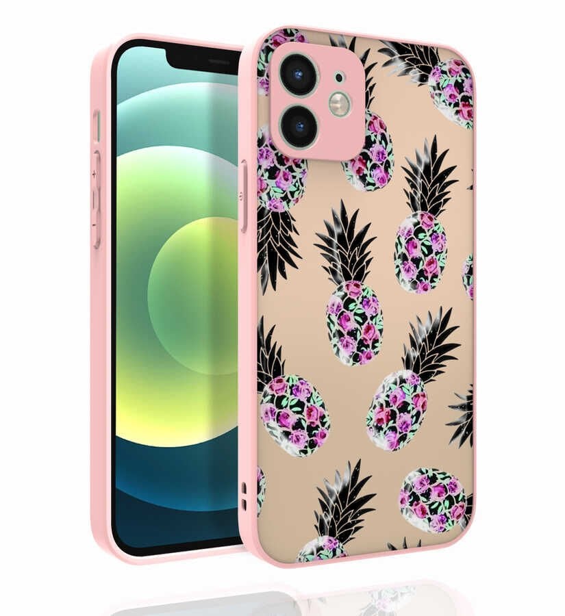 iPhone 12 Kılıf Desenli Kamera Korumalı Parlak Nora Kapak NO1