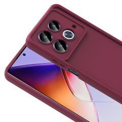 İnfinix Note 40 Pro Kılıf Kamera Korumalı Ananas Kapak Mürdüm