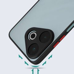 Xiaomi Redmi 13 4G Kılıf Mat Kamera Korumalı Renkli Tuşlu Sert Silikon Hux Kapak