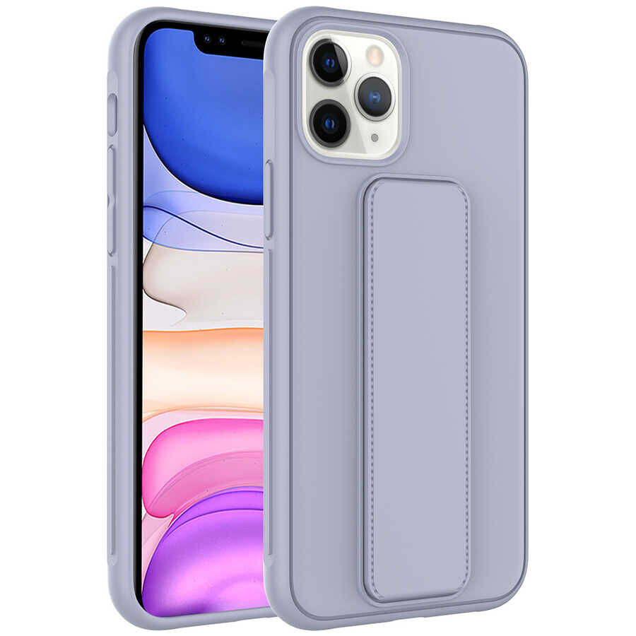 iPhone 11 Pro Kılıf Qstand Kapak Gri