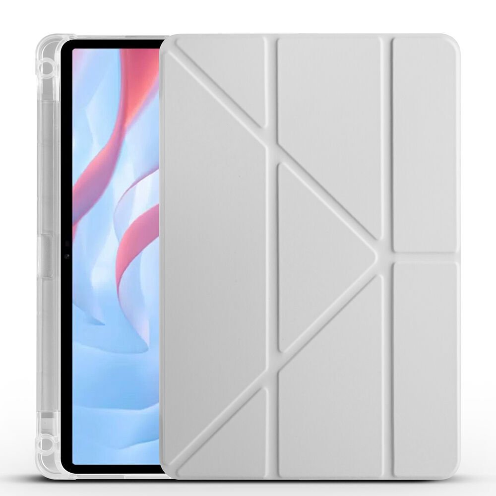 Huawei Honor X8 Pro 11.5' Kılıf Tri Folding Kalem Bölmeli Standlı Kılıf Gri