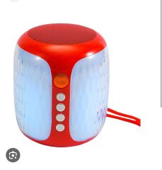 Led İşikli  Hafiza Kart Aux Girişli Bluetooth Hoparlör Speaker 611 Kırmızı