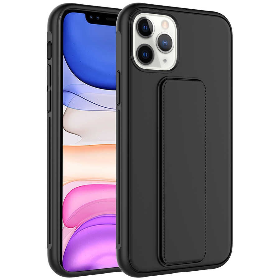 iPhone 11 Pro Kılıf Qstand Kapak Siyah