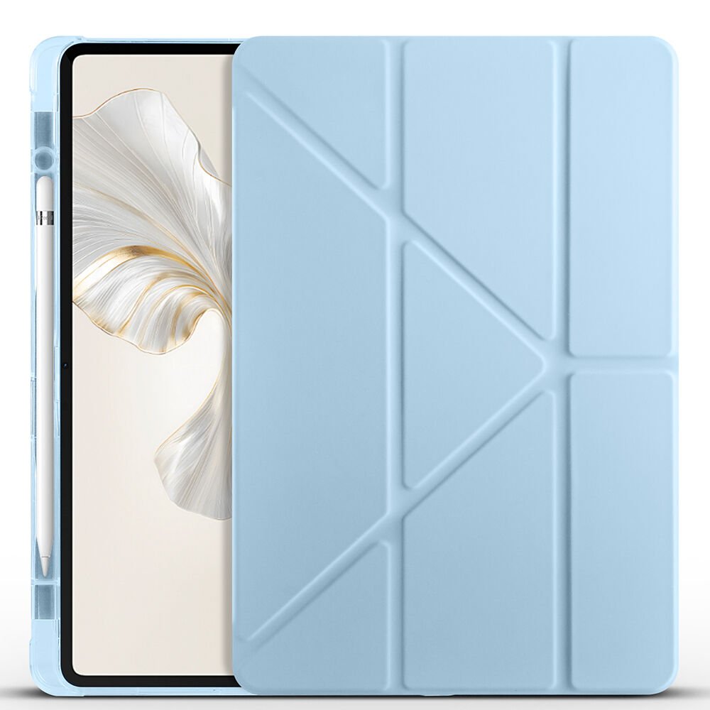 Honor Pad 9 Kılıf Tri Folding Kalem Bölmeli Standlı Kılıf Mavi