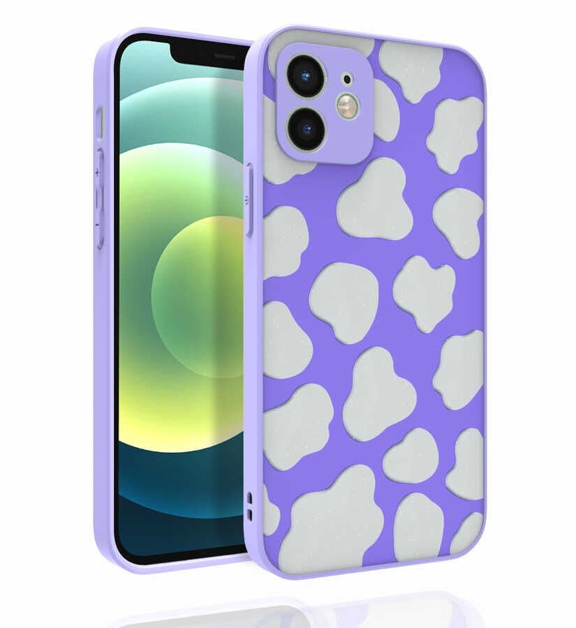iPhone 12 Kılıf Desenli Kamera Korumalı Parlak Nora Kapak NO6