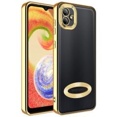 Samsung Galaxy A04 Kamera Korumalı Logo Gösteren Omega Kapak kılıf Gold