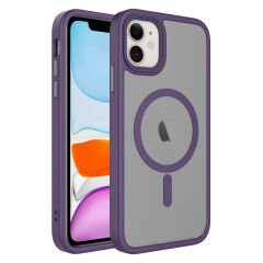 iPhone 11 Kılıf Mat Arka Yüzey Wireless Şarj Özellikli Flet Magsafe Kapak