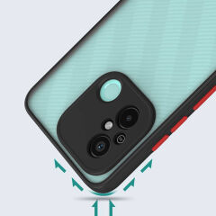 Xiaomi Redmi 12C Kılıf Mat Kamera Korumalı Renkli Tuşlu Sert Silikon Hux Kapak Lacivert