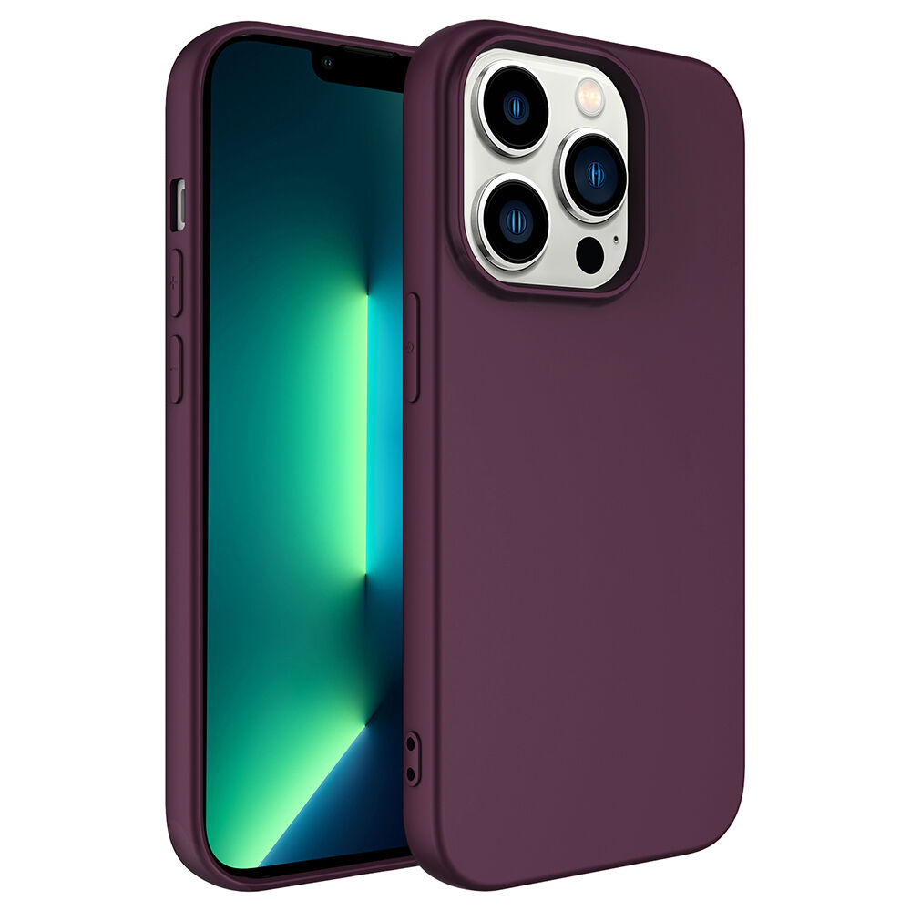 iPhone 14 Pro Max Kılıf LSR Lansman Kapak Koyu Mor