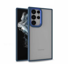 Samsung Galaxy S22 Ultra Kılıf Kamera Çıkıntılı Arkası Şeffaf Köşeleri Parlak Renkli Işlemeli Flora Kapak
