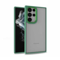 Samsung Galaxy S22 Ultra Kılıf Kamera Çıkıntılı Arkası Şeffaf Köşeleri Parlak Renkli Işlemeli Flora Kapak Lila