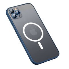 iPhone 12 Pro Max Kılıf Mokka Wireless Kapak Lacivert