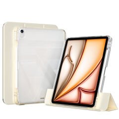 iPad Air 11 2024 Kılıf Magnetik Ayrılabilen Airbagli Sliding Tablet Kılıfı Gold