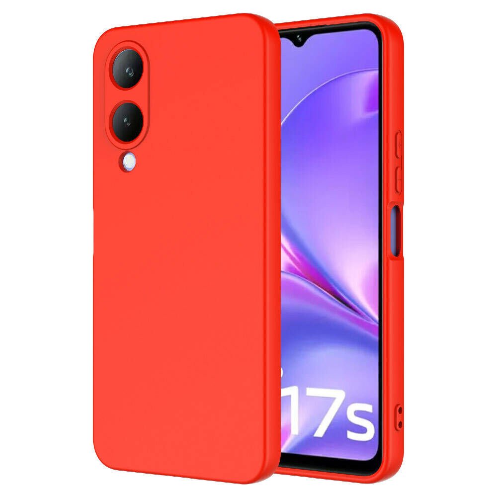 Vivo Y17S Kılıf Kamera Korumali Mara Lansman Kapak Kırmızı