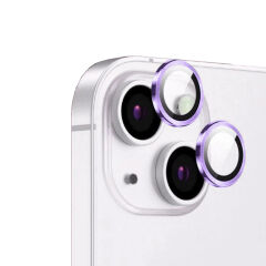Apple iPhone 14 Plus Zore CL-12 Premium Safir Kamera Lens Koruyucu Mor