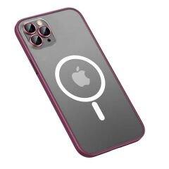 iPhone 12 Pro Max Kılıf Mokka Wireless Kapak Koyu Mor