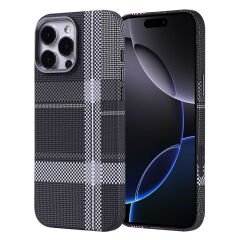 iPhone 16 Pro Kılıf Kablosuz Şarj Özellikli Karbon Fiber Görünümlü Nekst Kapak
