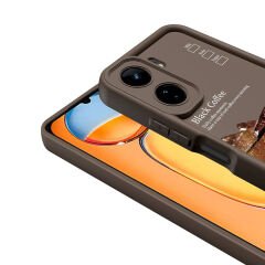 Xiaomi Poco C65 Kılıf Kamera Korumalı Baskılı Arka Yüzey Klas Kapak Siyah