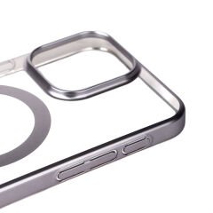 iPhone 15 Pro Max Kılıf Wireless Şarj Özellikli Sert PC Mat Riksos Magsafe Kapak Kılıf